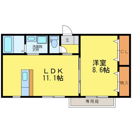 蛭子前 徒歩5分 1階の物件間取画像